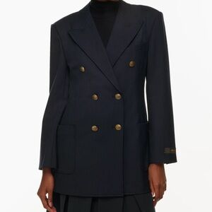 Aritzia Wilfred Allegro Oversized Blazer - Navy Blue